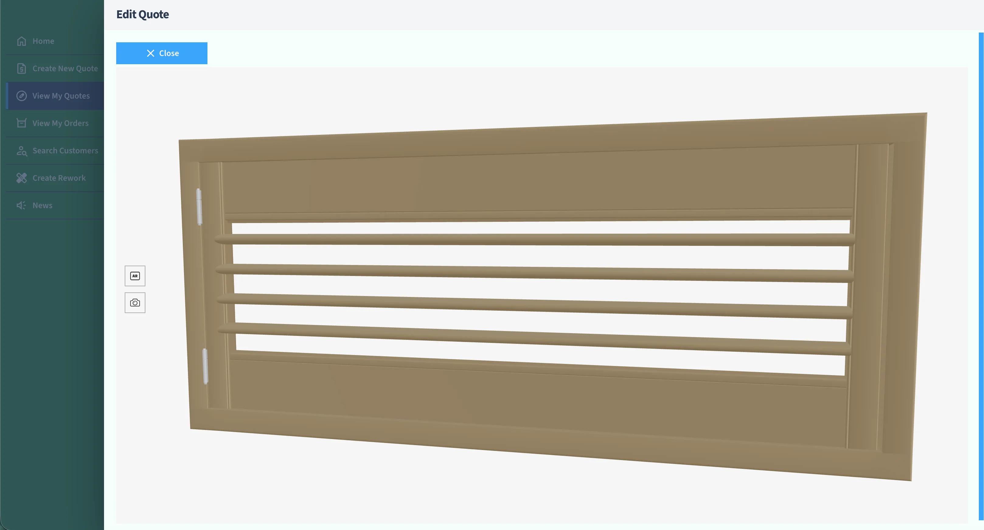 Persienne rammefarvevariation vist i 3D viseren