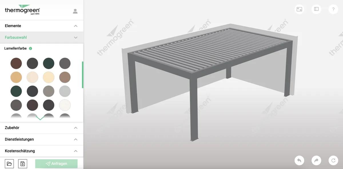 在 3D 中配置户外屋顶和露台结构