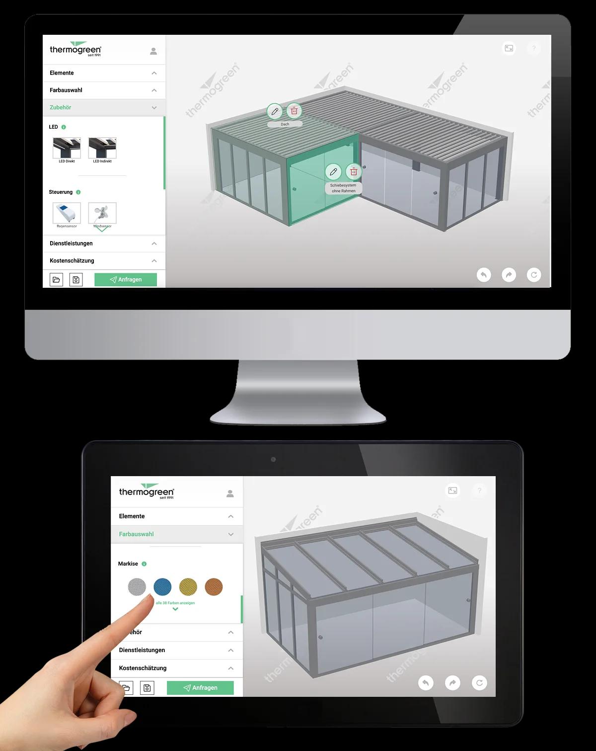 Thermogreen 屋顶配置器的布局视图