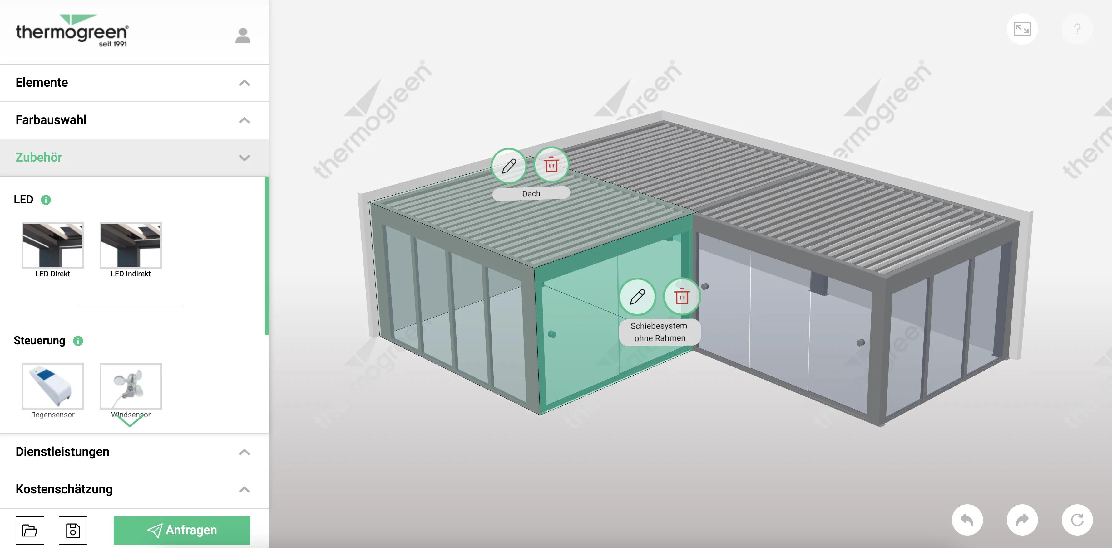 Thermogreen 配置器的销售报价界面