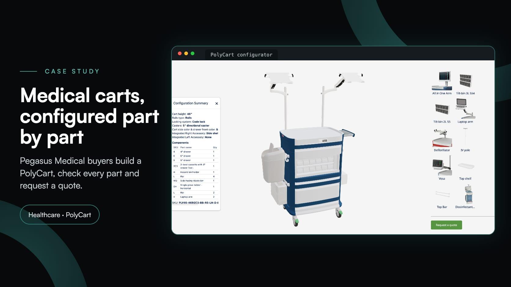 Pegasus Medical: un configuratore 3D per carrelli medicali gestito internamente dal proprio team