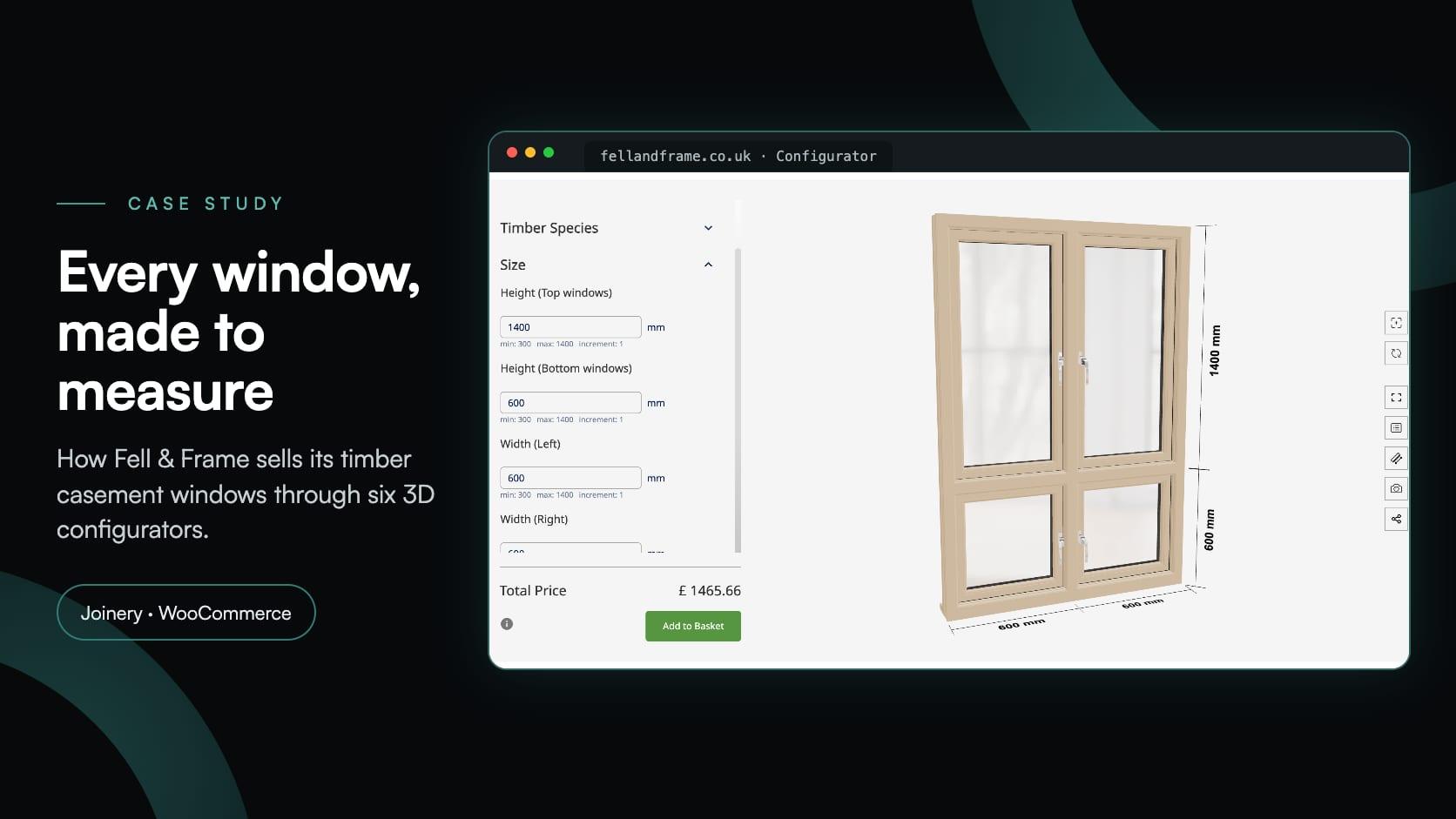 Fell & Frame: en internutviklet konfigurator for trevinduer i WooCommerce