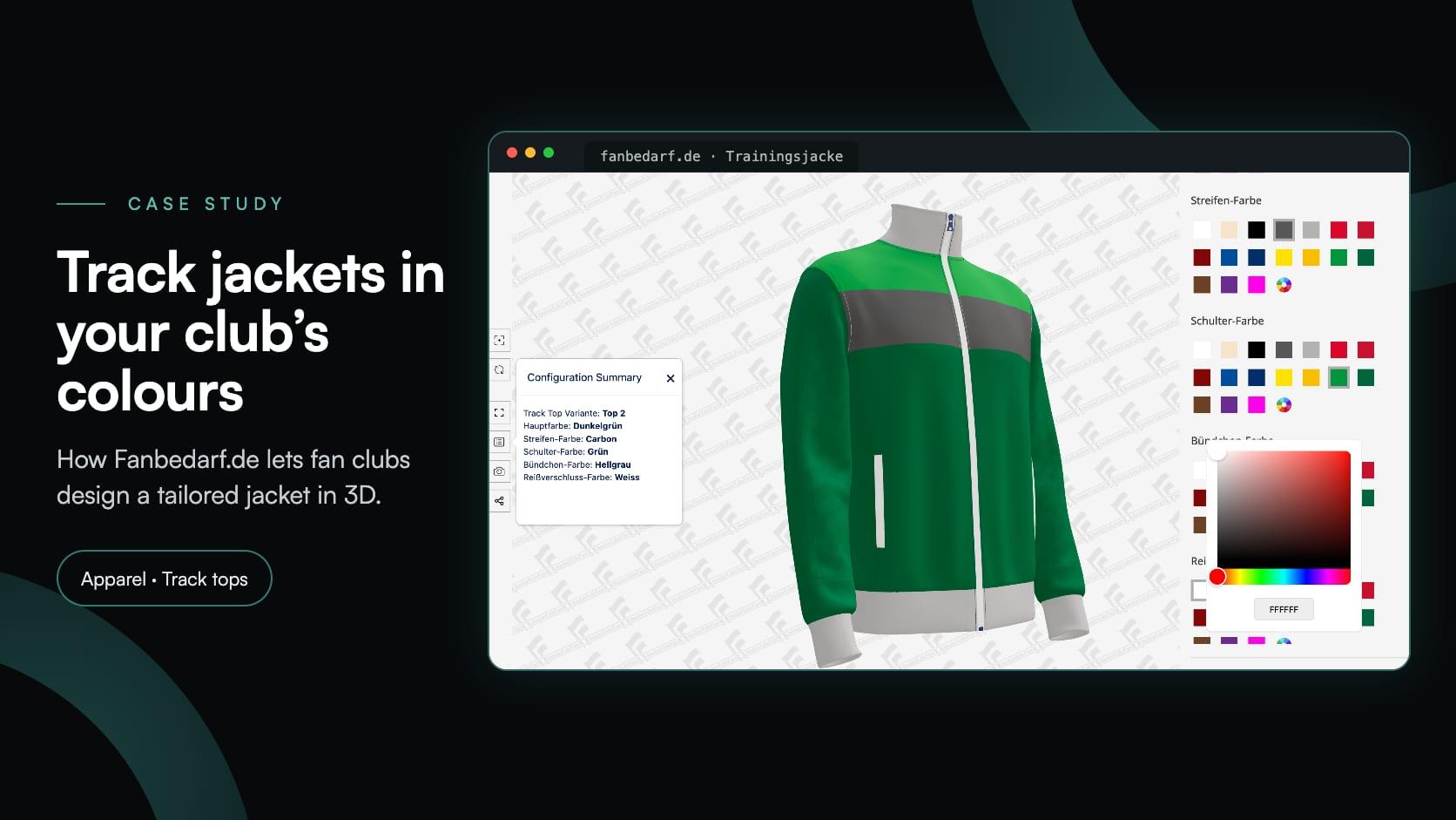 Fanbedarf.de: a 3D jacket configurator for fan club track tops