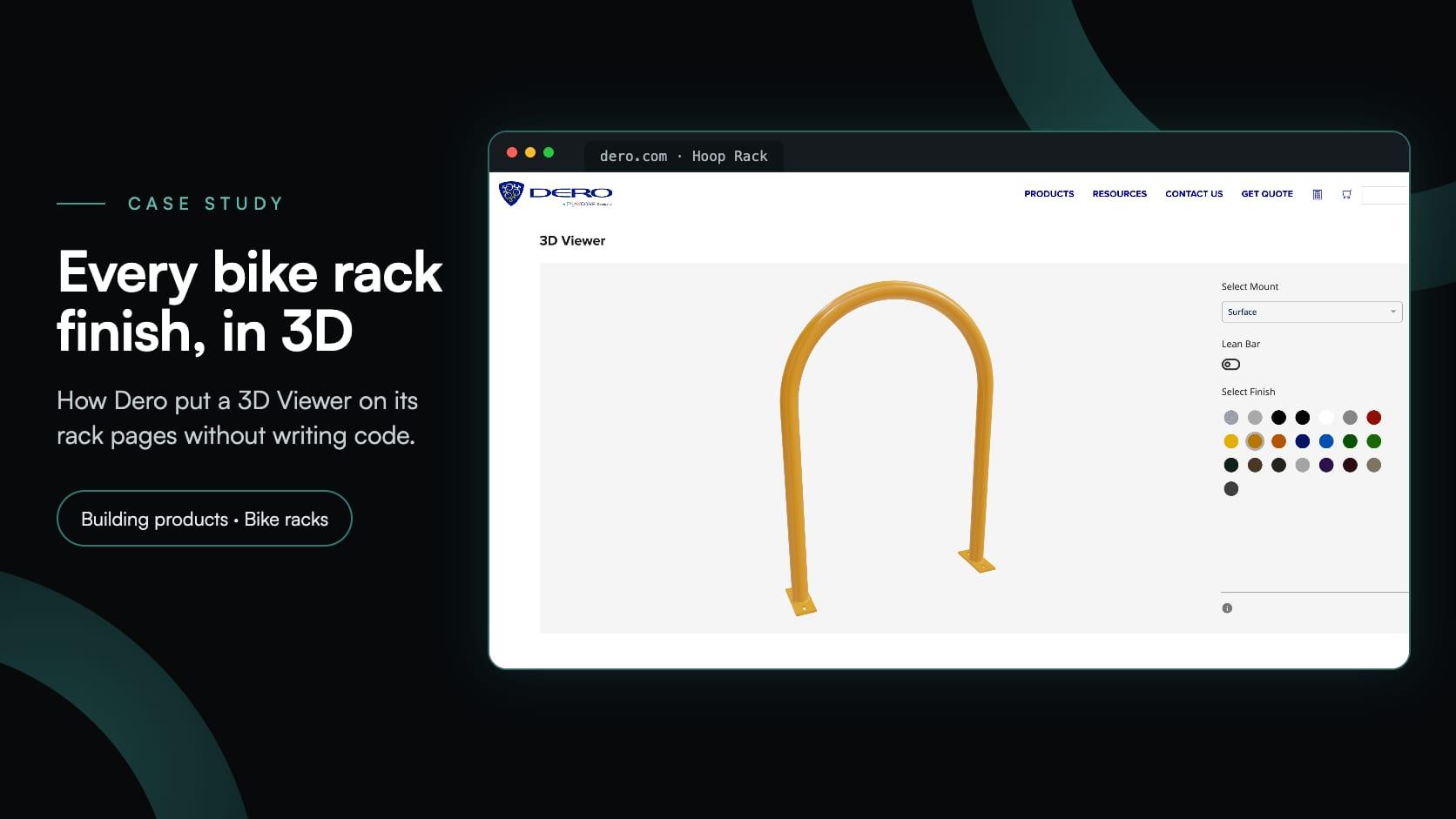 Dero: a 3D bike rack configurator embedded without code