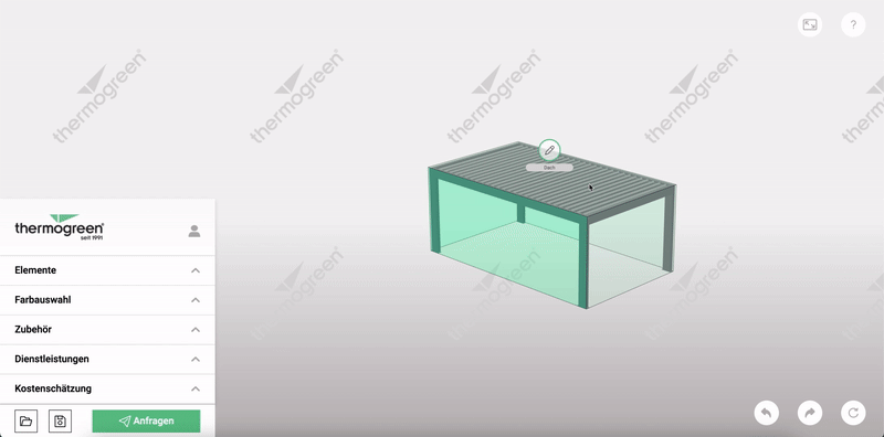 glass roof terrace configurator