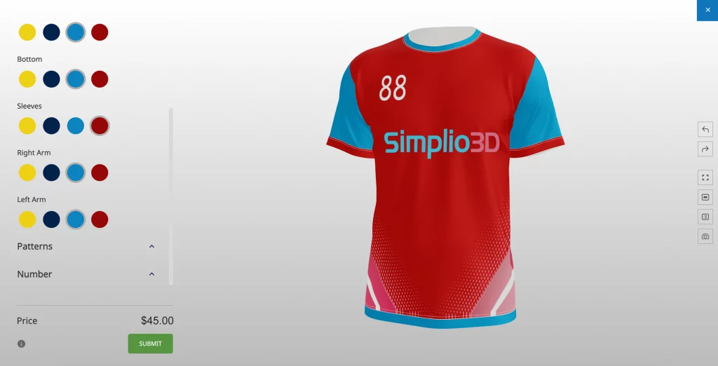 3D Trikot Konfigurator Simplio3D
