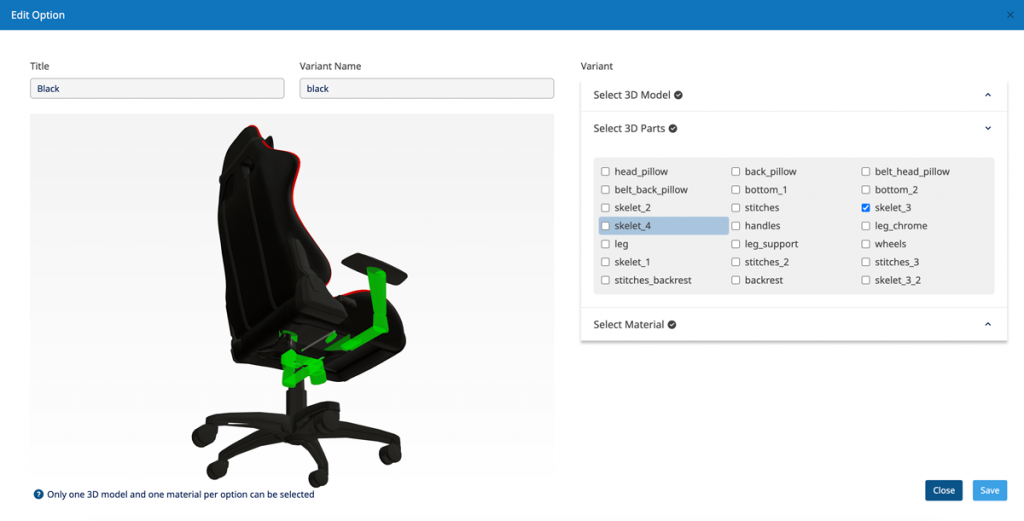 Simplio3D option editor